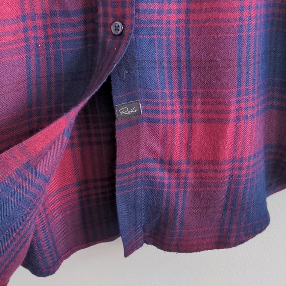 RAILS | Bianca Shirt Dress Plaid Long Sleeves Button Up, Currant Navy, Womens M - Picture 8 of 15